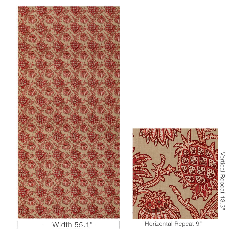 En Vacances II Brassac Fabric, Red