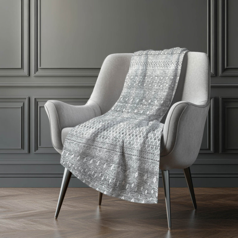 Jeté bohème Addison Sherpa ASB709, Argent argent