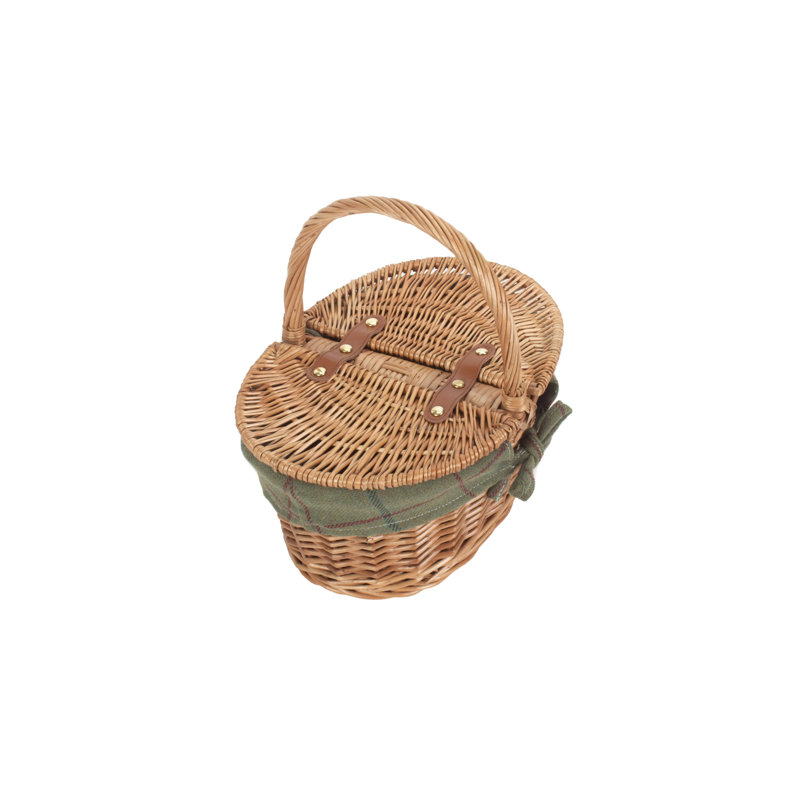 Wicker Child Sized Picnic Basket with Tweed effect Lining