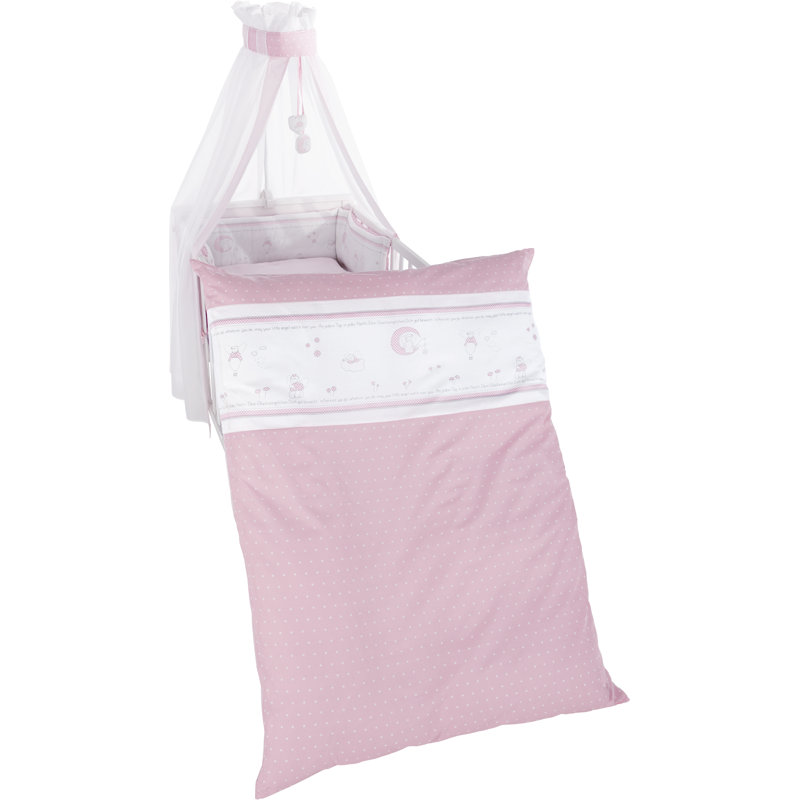 Glücksengel 4 - Piece Cot Bedding Set, Pink