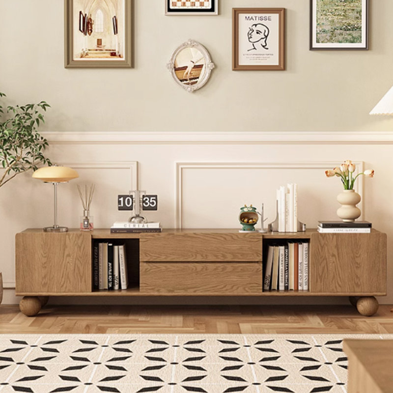 Meuble télé simple en bois massif de style rétro
