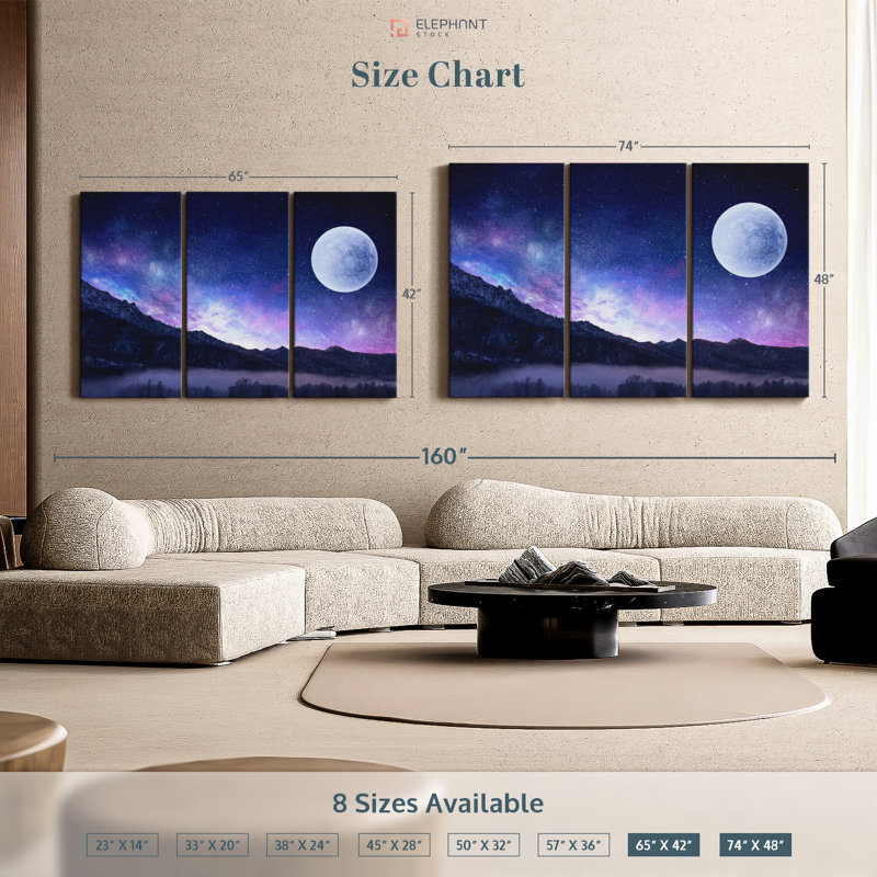«Mauve nuit», art mural, H 48 po x l 74 po x P 1,25 po