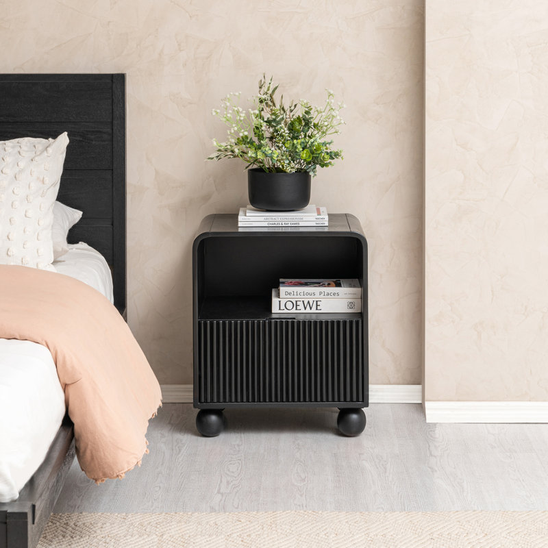 Stiles Solid Wood 20" Nightstand, Black