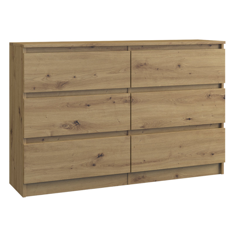 Olhouser 120cm W 6 - Drawer Chest of Drawers, Artisan Oak