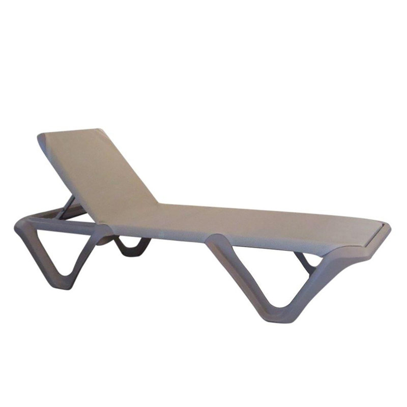 Chaise longue inclinable Nautical, Taupe, Gris