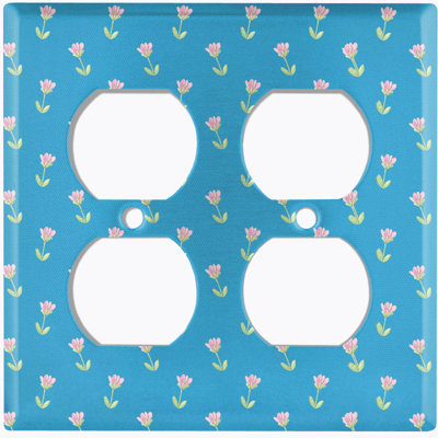 Patterned 2 - Gang Duplex Outlet Standard Wall Plate