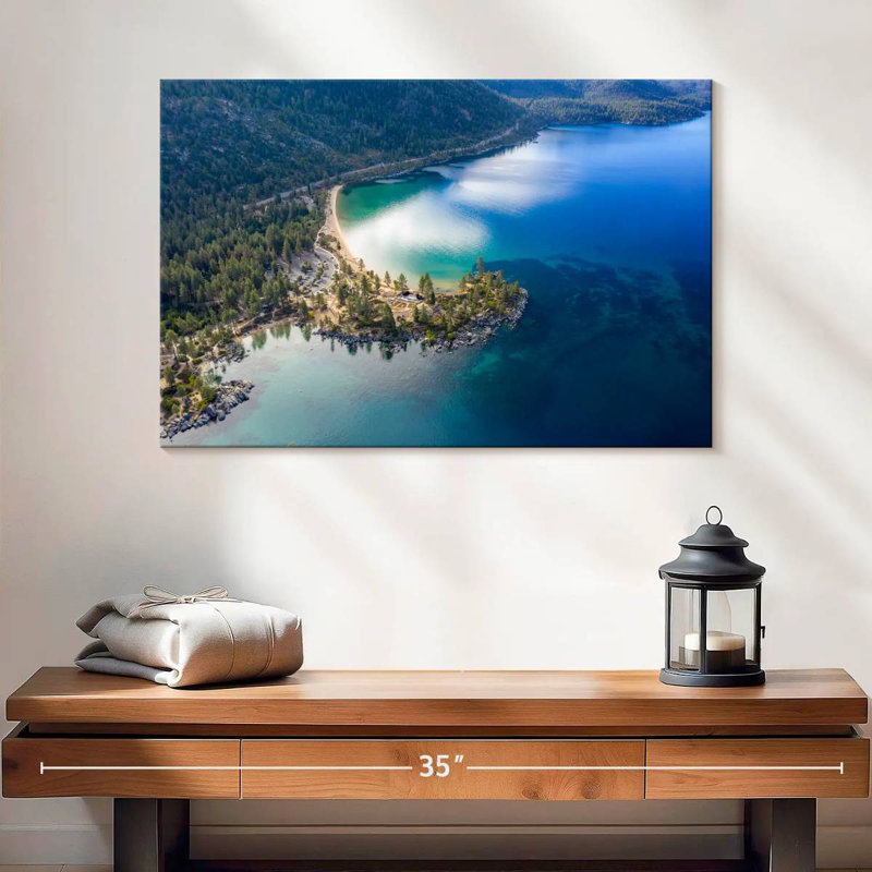Vue aérienne d'Alvord Lake Tahoe, H 16 po x l 24 po