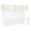 Lit escamotable double avec bureau et armoires en rotin, lit mural peu encombrant pour le bureau personnel, blanc chaud