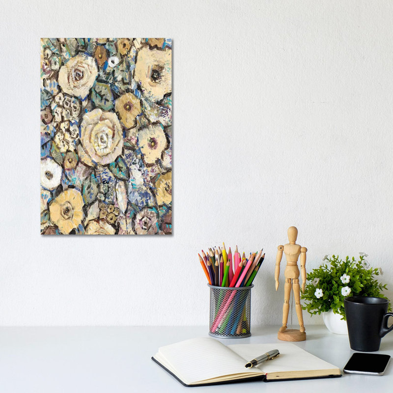 Decorative Flowers I by Tim OToole - Wrapped Canvas Painting, 20.32 cm H x 30.48 cm W
