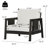 Durable Acacia Wood Outdoor Club Chair with Textilene Accents and Water-Repellent Cushions for Patio and Backyard-129006357