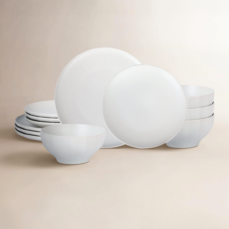 Stone Lain Rio 12-Piece Dinnerware Set Stoneware, Beige