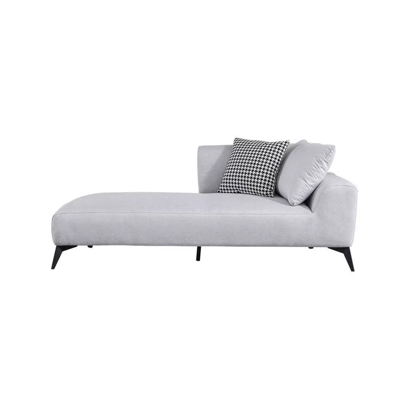 Paresseux simple européen, Mélange de polyester gris, Chaise longue à accoudoir droit