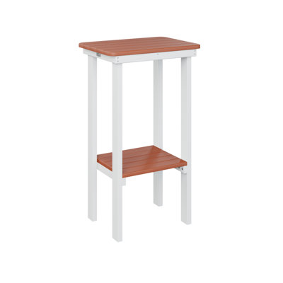  Table de bar rectangulaire à plateau rectangulaire régulier avec base orange et base blanche
