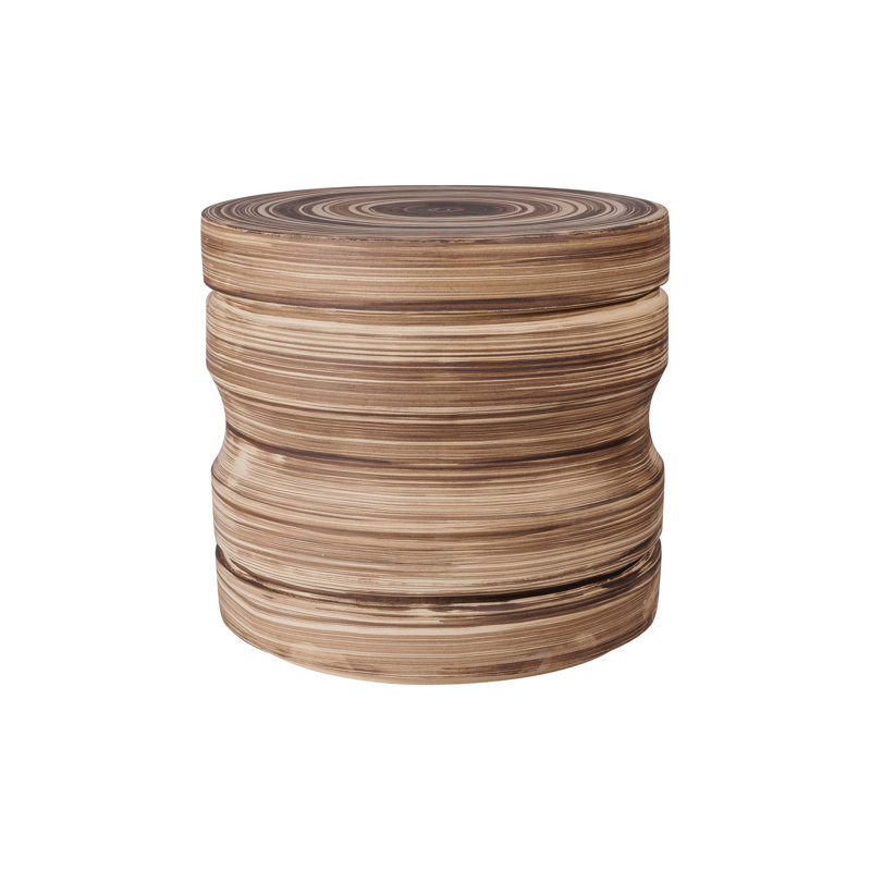 Provenance Signature Outdoor Round Side Table, Natural Brush