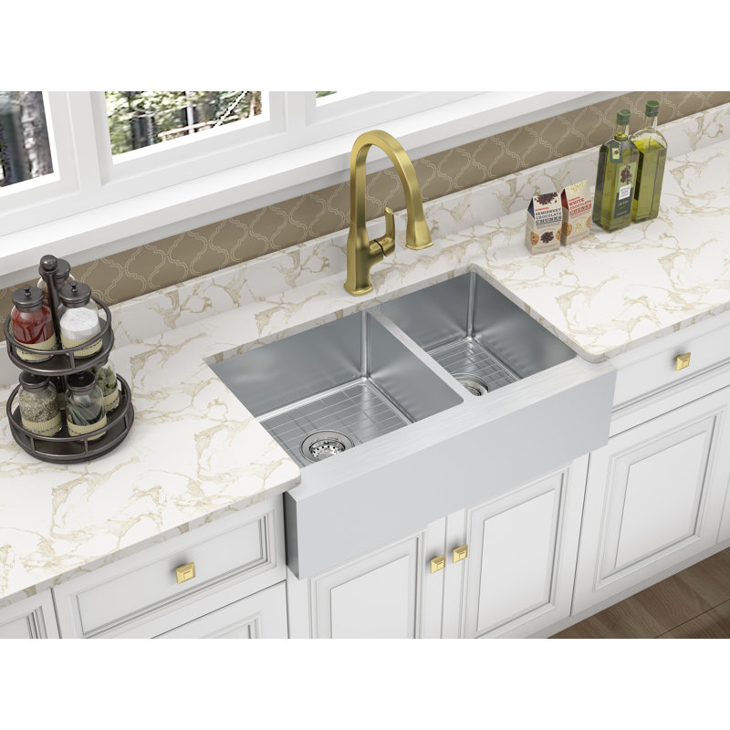 Lapeer 31'' L Double Bowl Stainless Steel Kitchen Sink