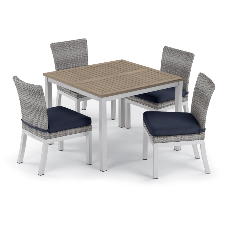 Argento Outdoor Dining Side Chair, Midnight Blue