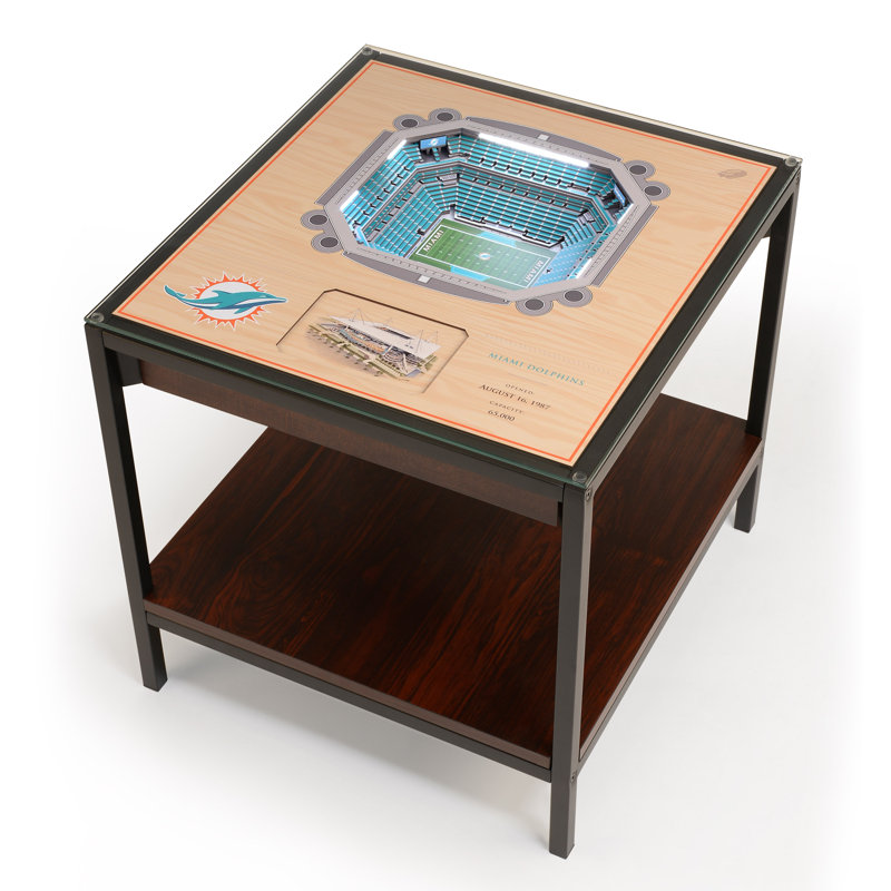 Husik NFL 25-Layer StadiumViews Lighted End Table, Miami Dolphins