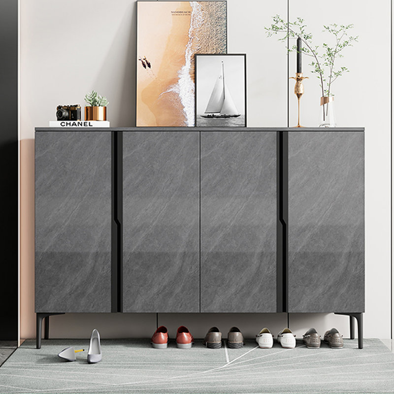 Rangement à chaussures en bois manufacturé gris