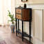 Console en bois massif noir et brun-1187516620