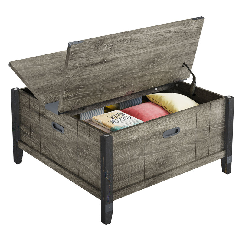Table basse à plateau relevable Ivybridge, Chêne gris rétro