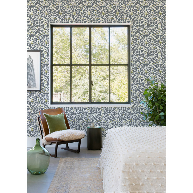 Ayalisse Floral Wallpaper Double Roll, Slate