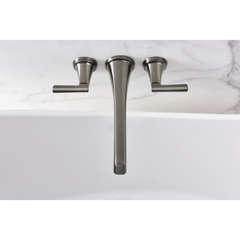 Levoir® Two-Handle Wall Mount Tub Filler - Less Handles, Luxe Gold, Lever