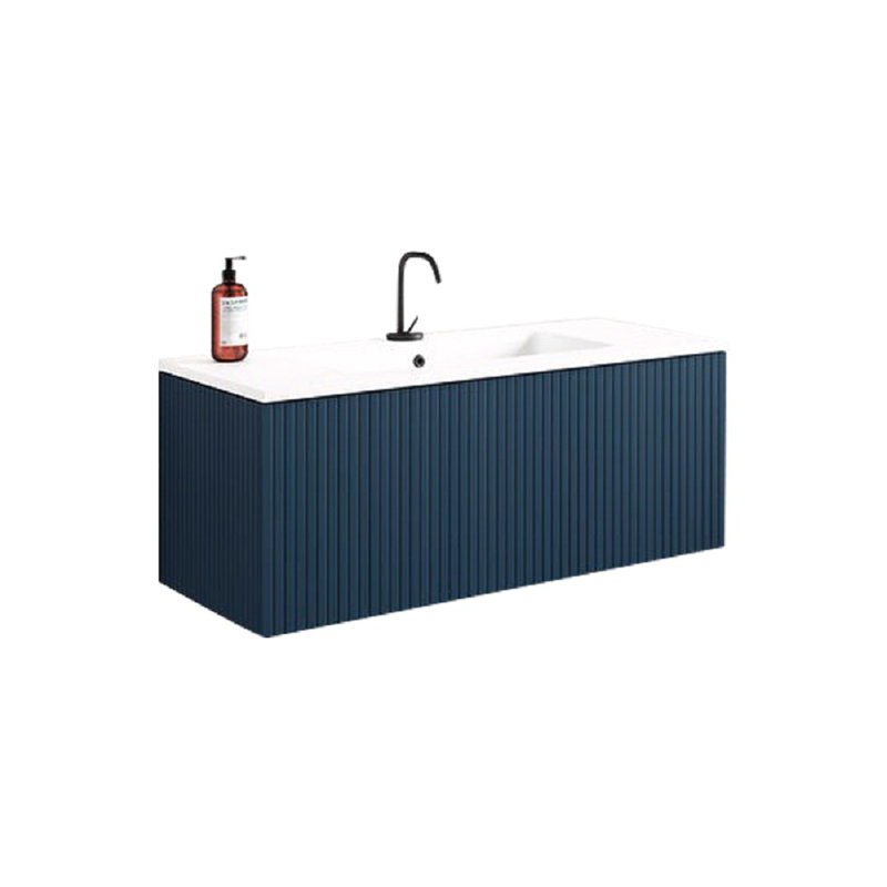 Aleemah 24'' Single Bathroom Vanity with Ceramic Top, Navy