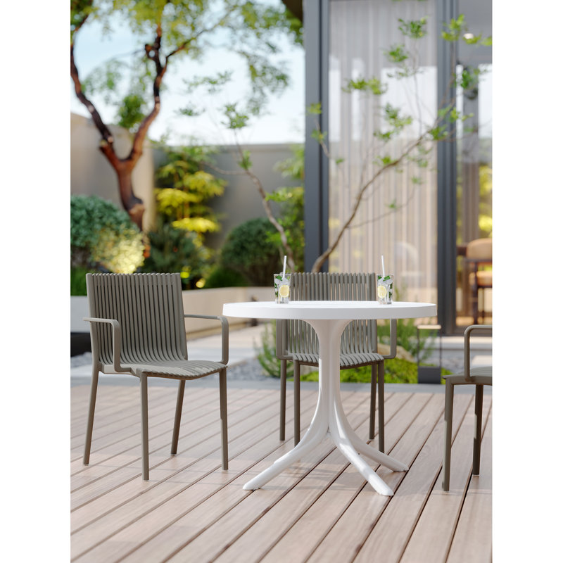 Fauteuils empilables gris chaud 4 pièces Modern