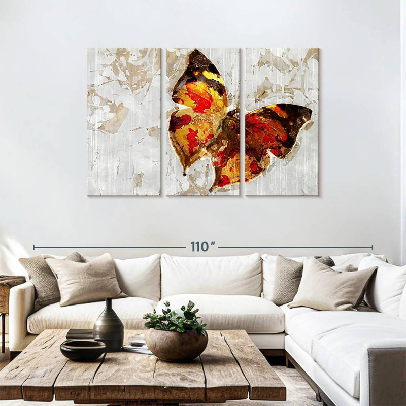 Brampt Grunge Butterfly, 48" H x 74" W
