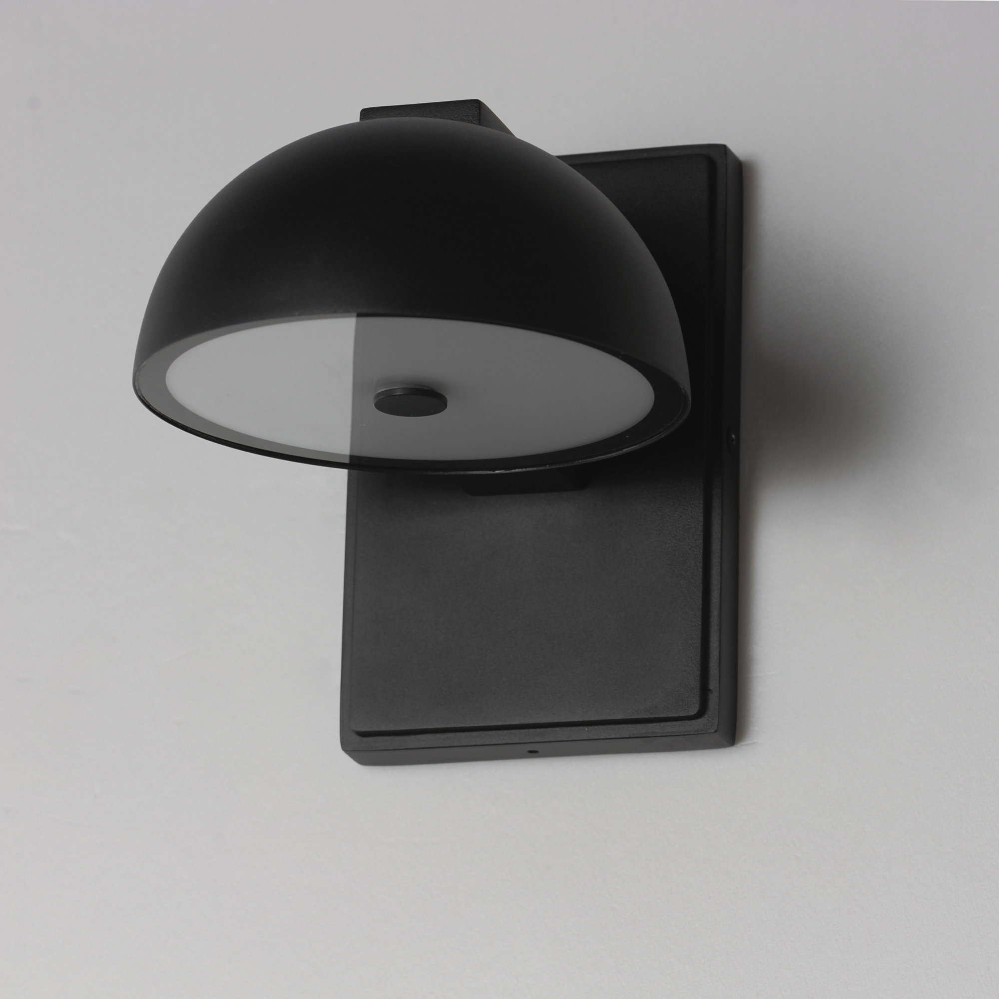 Dremann Single Light Dome Outdoor LED Wall Light, 7" H x 6" W x 7.75" D, Black