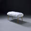 Banc Bagley II en fausse fourrure blanche et finition dorée