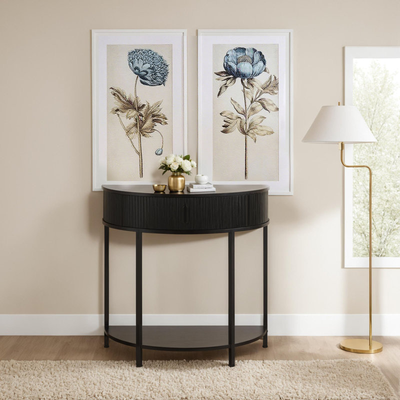 Half Moon Console Table With Storage