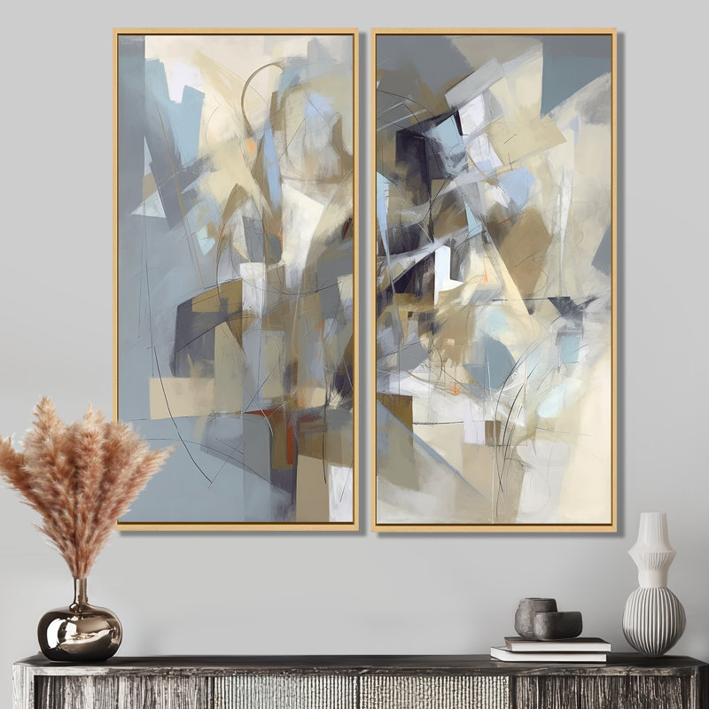 Beige et gris, Créature non limitée III - Beige, reproduction d'art moderne sur toile, Crème, crème, H 36 po x l 48 po