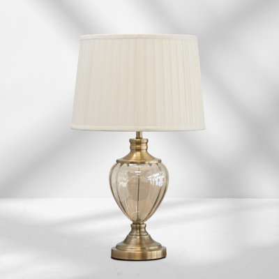 Wausa 58cm  Antique & Amber Glass Classic Table Lamp