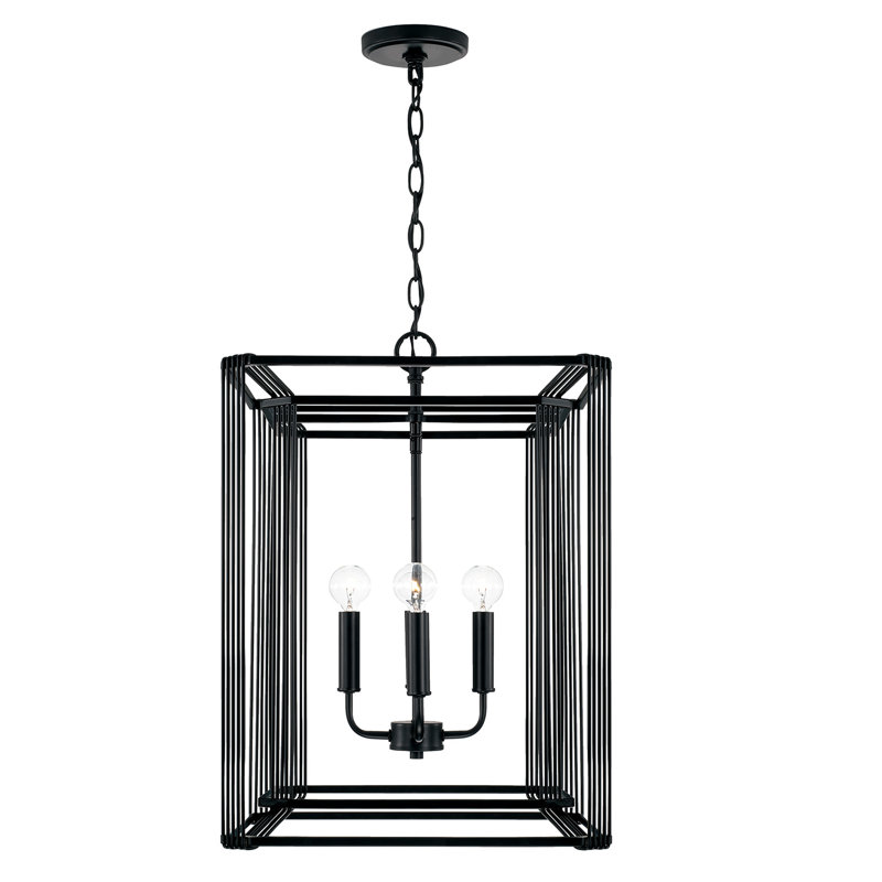 4 - Light Matte Black Lantern Pendant