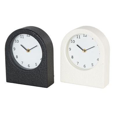 Cole And Grey Wood Textured Decorative Clock With Gold Accents