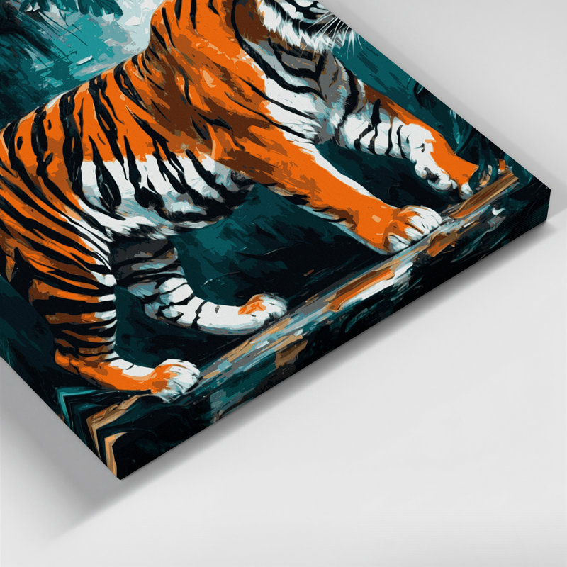 «Big Cats», art mural tigré malais, H 16 po x l 20 po