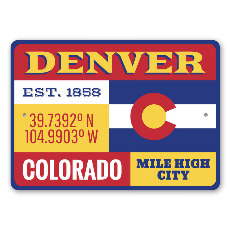 Enseigne en aluminium Denver, H 10 po x l 14 po x P 0,04 po