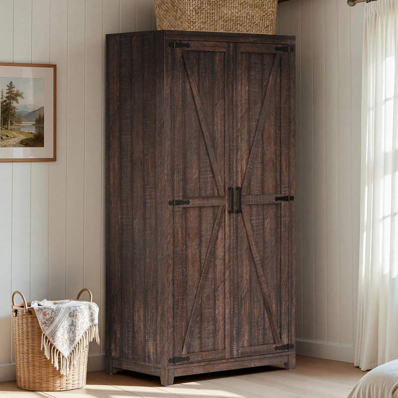 Armoire en bois manufacturé Bishock H 71 po, Espresso