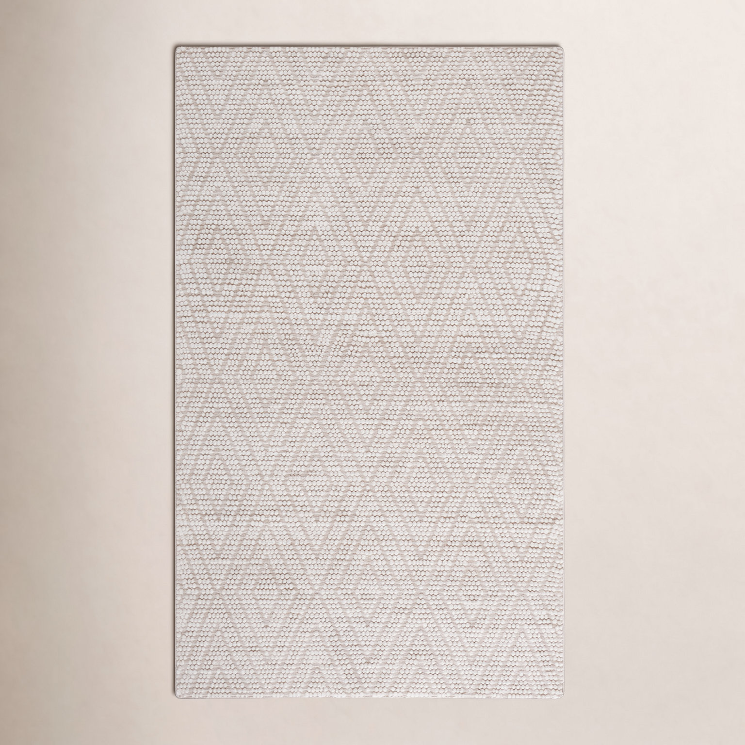Elle Ivory Hand-Woven Geometric Rug, Rectangle 4' x 6'