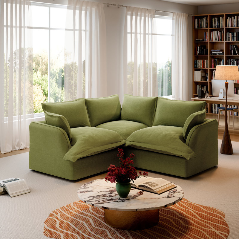  Canapé modulaire Chanh, canapé Cloud Comfy, Vert, 3