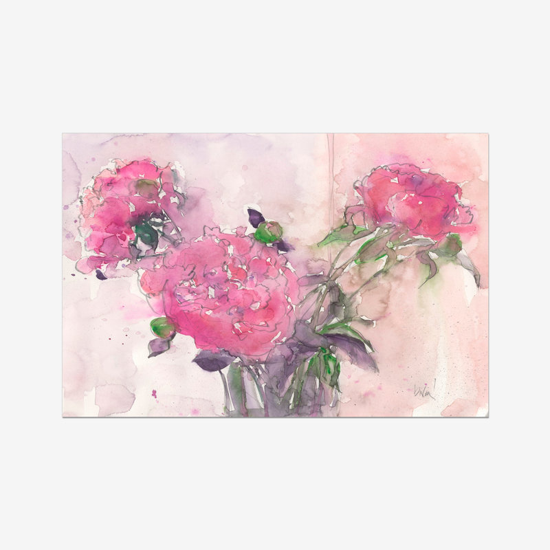 Something Floral I by Samuel Dixon - Painting, 20cm H x 30cm W, Wrapped Canvas