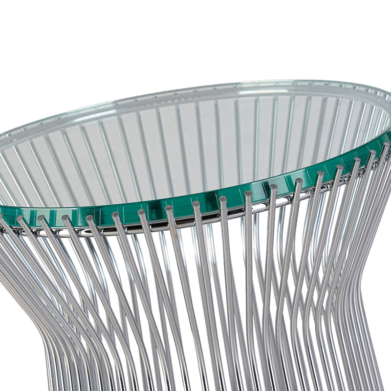Table de bout Mainio Mid-Century, Blanc, H 18 po x l 15,25 po x P 15,25 po