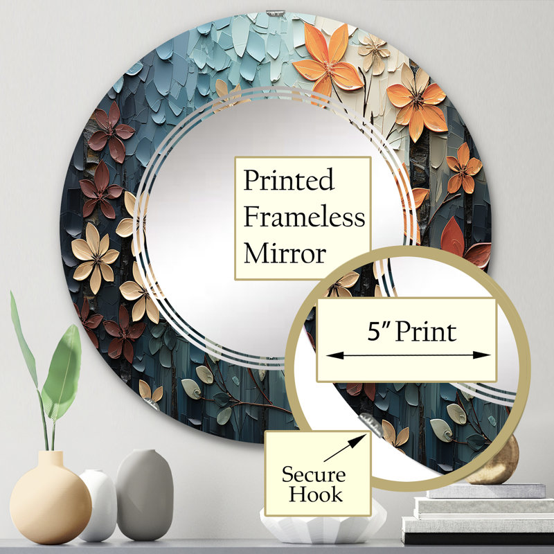Dockland - Miroir mural moderne rond, 24 po x 24 po
