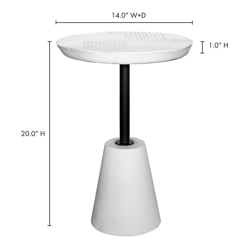 Foundation Outdoor Round Side Table, White