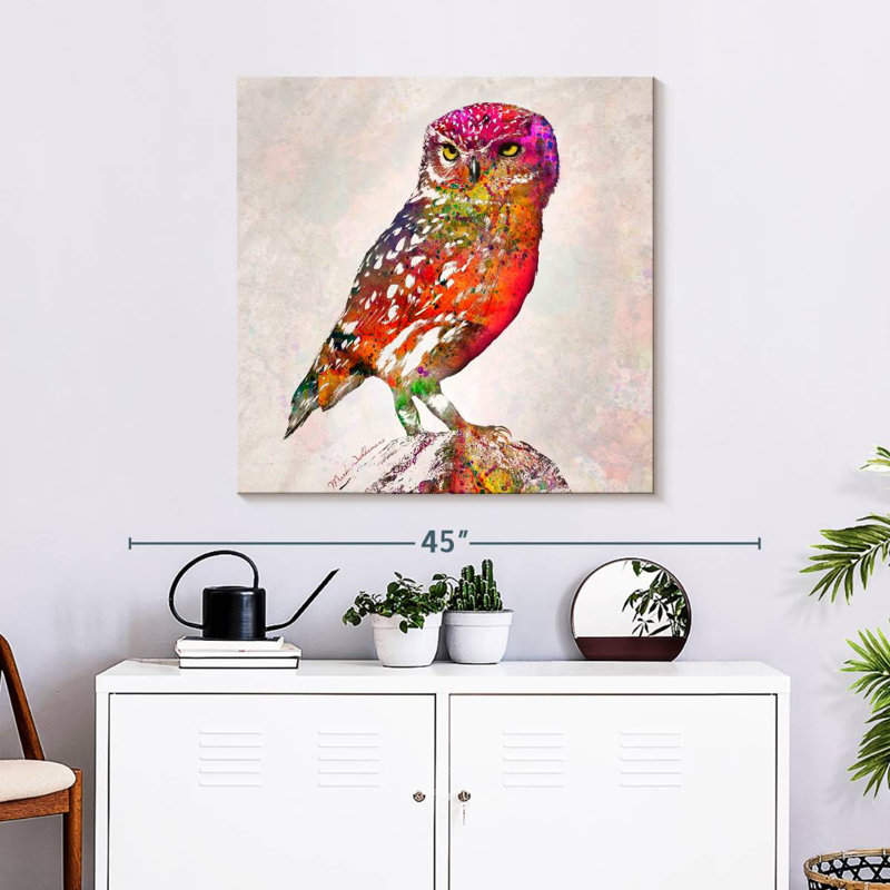 Crowle Colorful Owl, 30" H x 30" W