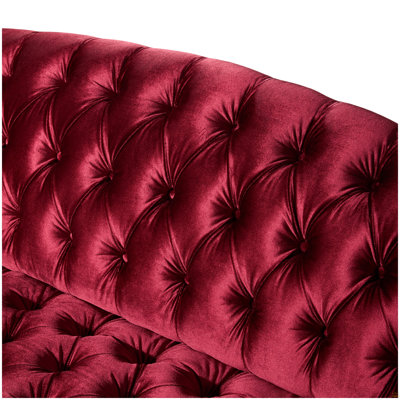 3-Seat Sofa With Curved Wooden Legs