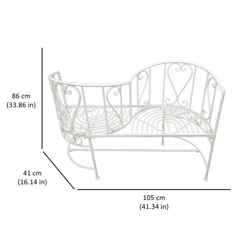  Vis-A-Vis Metal Garden Bench
