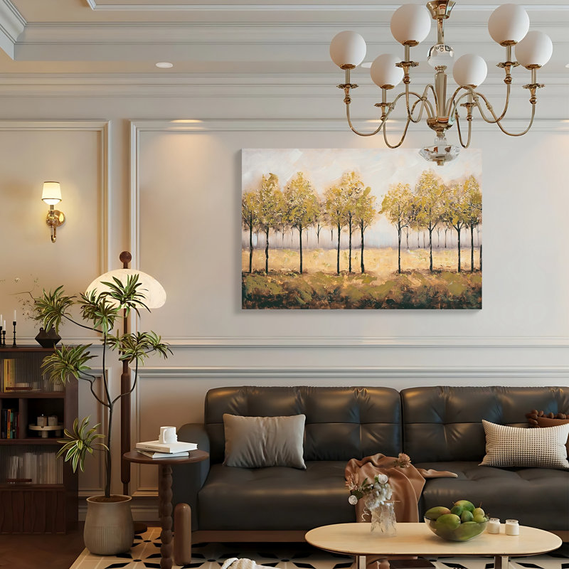 Décoration murale encadrée avec arbre abstrait forêt