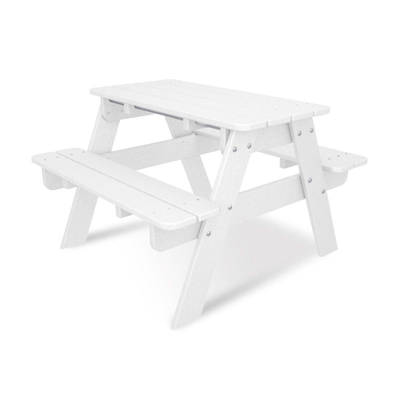 Table de pique-nique d'extérieur pour enfants POLYWOOD, Blanc